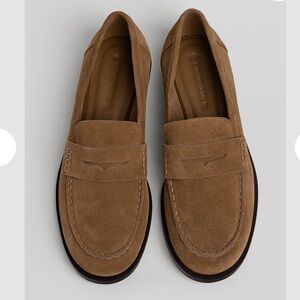 Stradivarius Brown Suede Penny Loafers